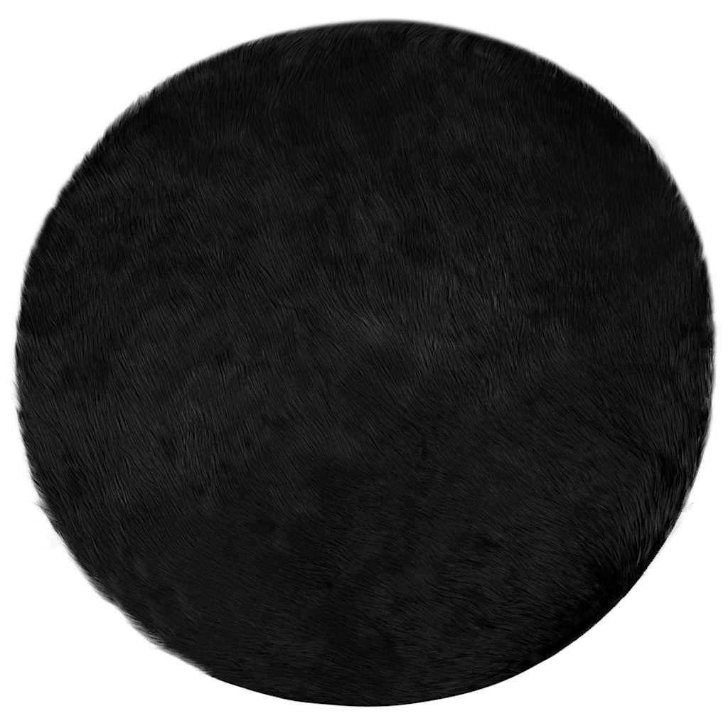 Falsk Fåreskind Tæppe Sort 100 x 100 cm Polyester