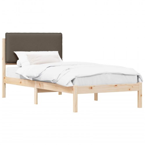 Sengestel med Polstret Hovedgavl Gråbrun 90 x 200 cm