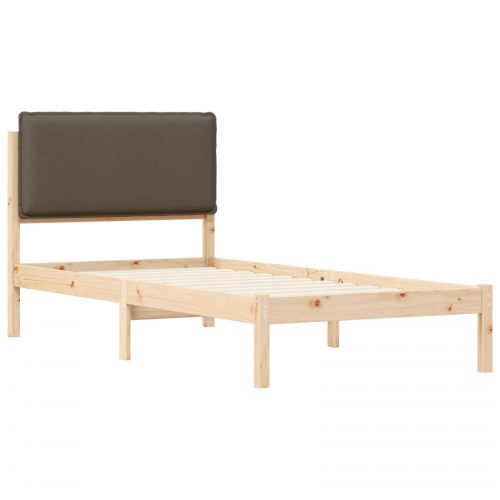 Sengestel med Polstret Hovedgavl Gråbrun 90 x 200 cm