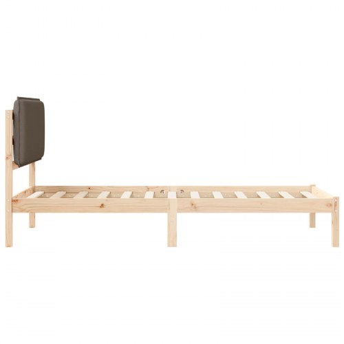 Sengestel med Polstret Hovedgavl Gråbrun 90 x 200 cm