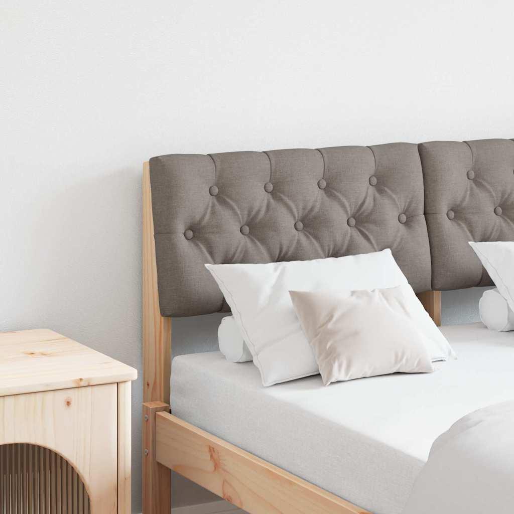 Polstret sengegavl Gråbrun 120 cm Massiv fyrretræ