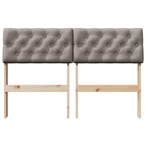 Polstret sengegavl Gråbrun 120 cm Massiv fyrretræ