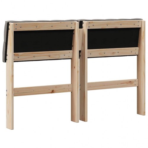 Polstret sengegavl Gråbrun 120 cm Massiv fyrretræ