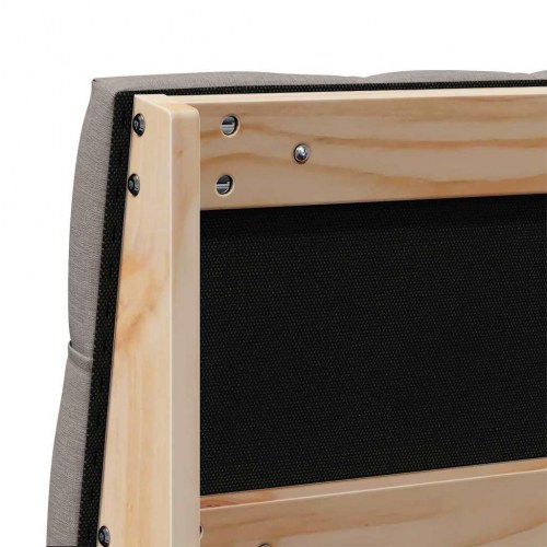 Polstret sengegavl Gråbrun 120 cm Massiv fyrretræ