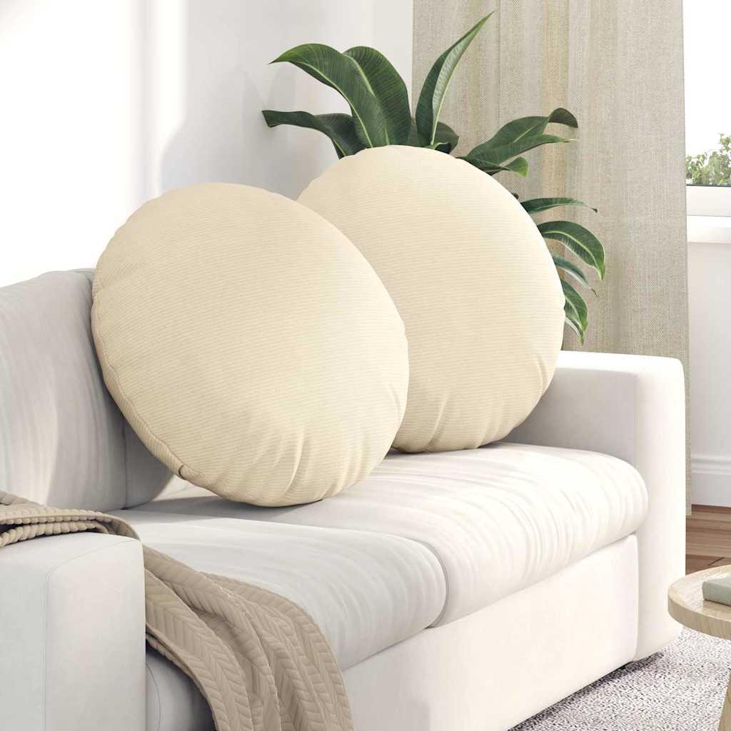 Sædepuder 2 stk Creme Ø 60 cm Velourstof