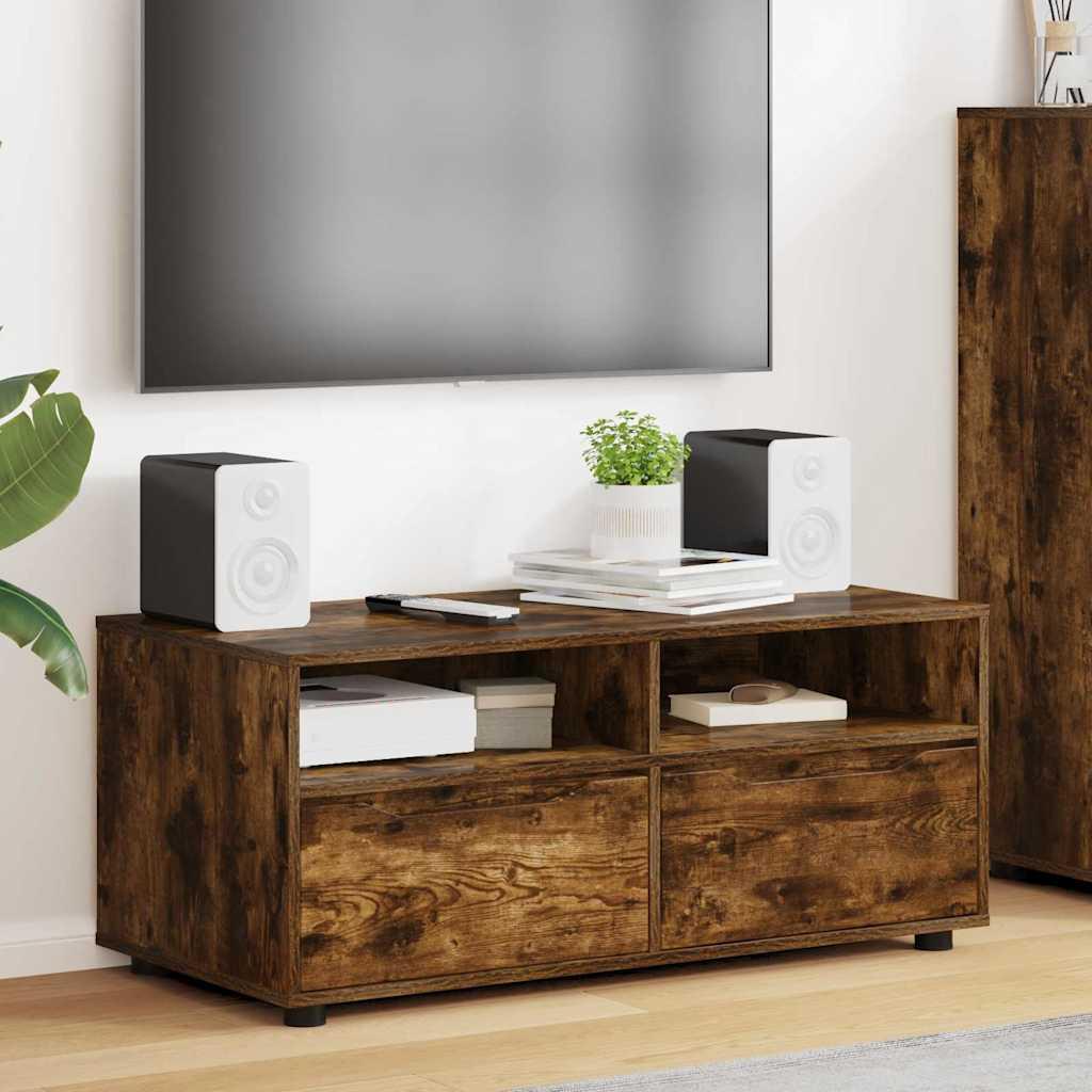 TV-skab med skuffe Røget eg 100 x 48 x 43 cm Konstrueret træ