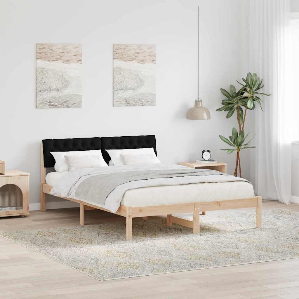 Sengestel Brun og sort 150 x 200 cm Massivt fyrretræ
