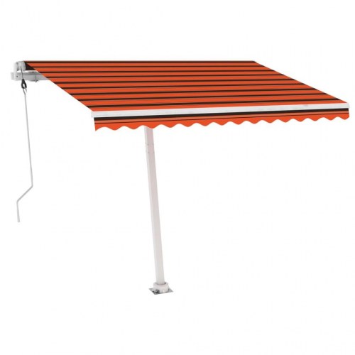 Fritstående markise 300x250 cm automatisk betjening orange/brun