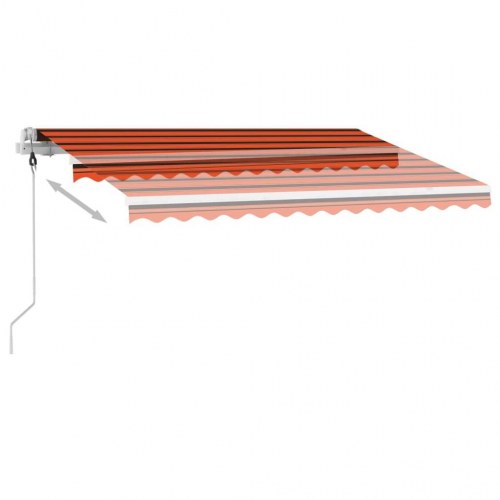 Fritstående markise 300x250 cm automatisk betjening orange/brun