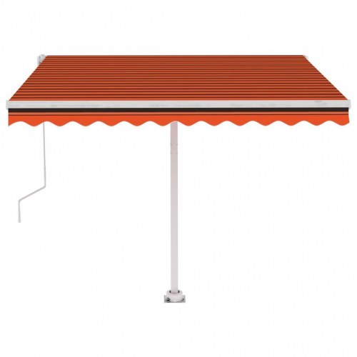 Fritstående markise 300x250 cm automatisk betjening orange/brun