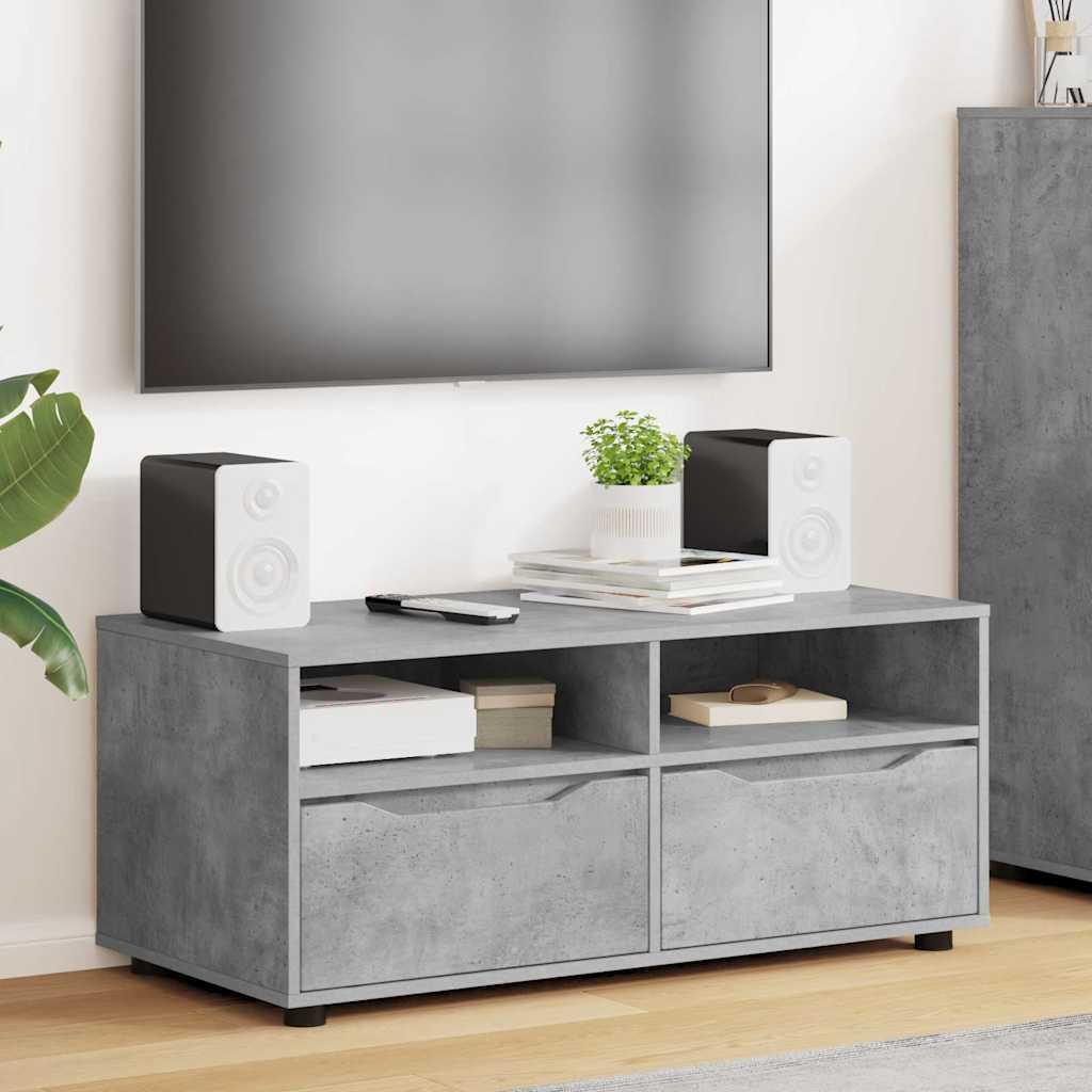 TV-skab med skuffe Beton Grå 100 x 48 x 43 cm Konstrueret træ