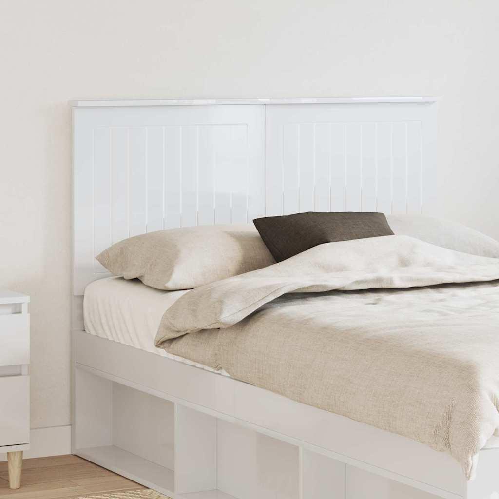 Sengegavl i gloss hvid 135 cm - konstrueret træ