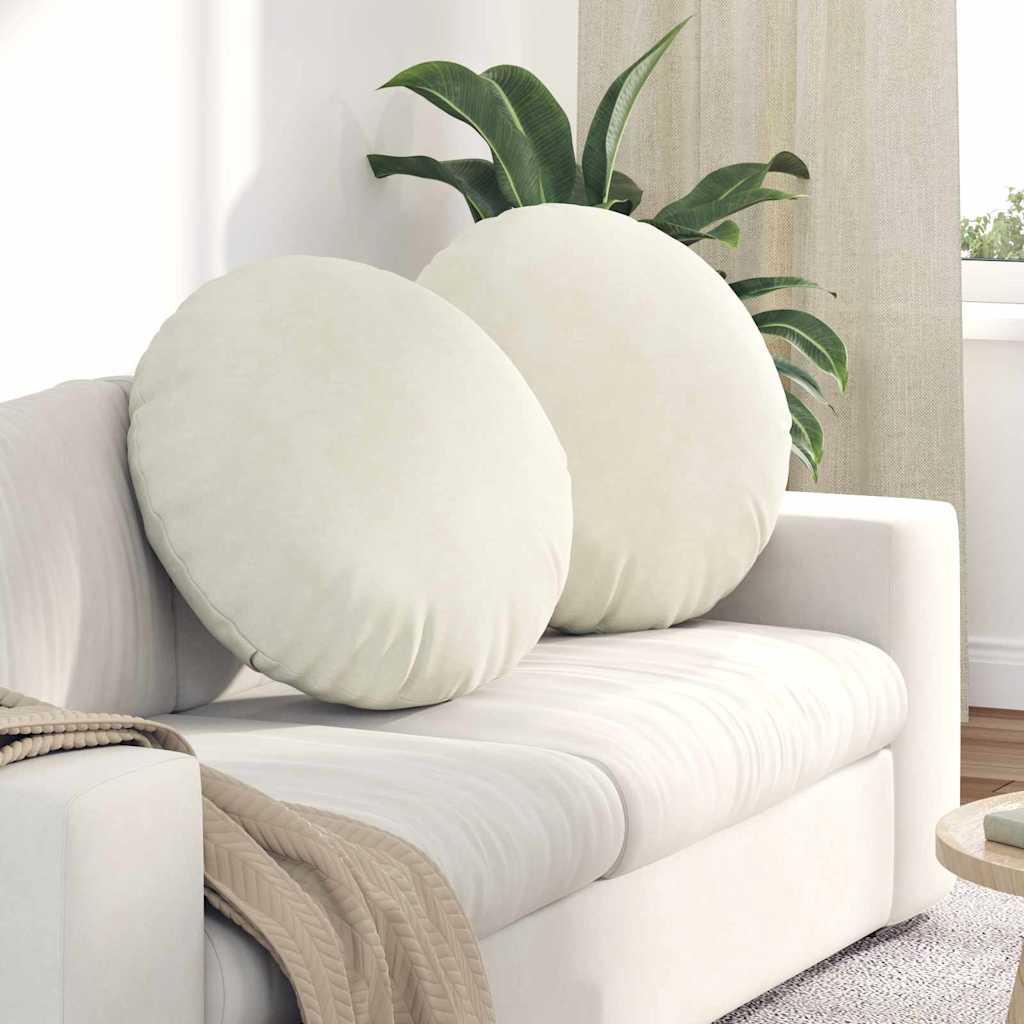 Sædepuder 2 stk Creme Ø 40 x 13 cm Fløjl