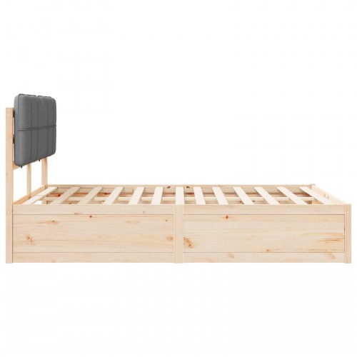 Sengestel med Polstret Hovedgavl Lysegrå 140 x 200 cm