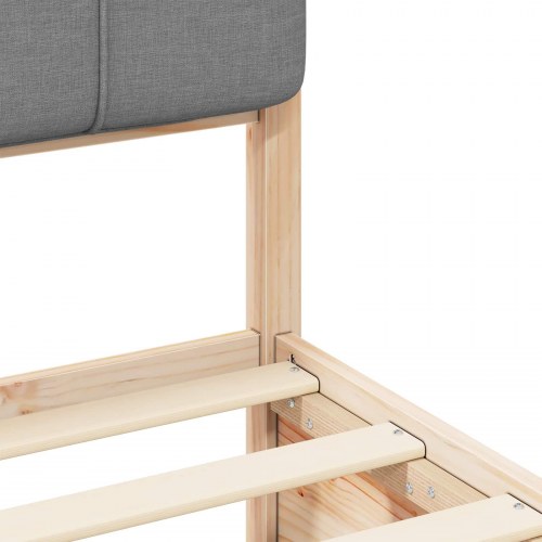 Sengestel med Polstret Hovedgavl Lysegrå 140 x 200 cm