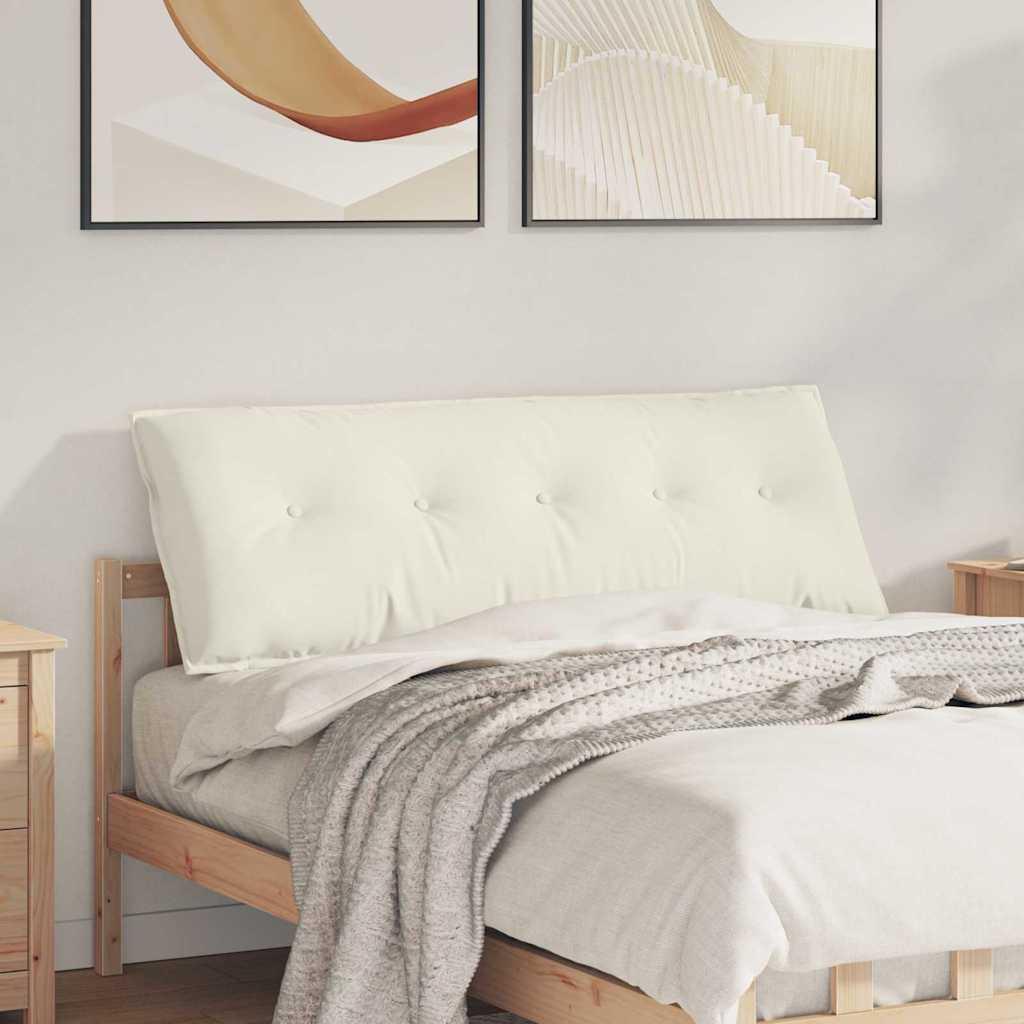 Rygpude Creme 140 x 50 cm Velourstof