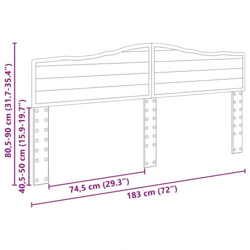 Hovedgærde med hovedgærde Røget eg 180 cm Konstrueret træ