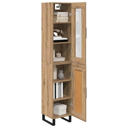 Highboard i artisan egetræ 34,5 x 34 x 180 cm