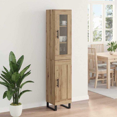 Highboard i artisan egetræ 34,5 x 34 x 180 cm