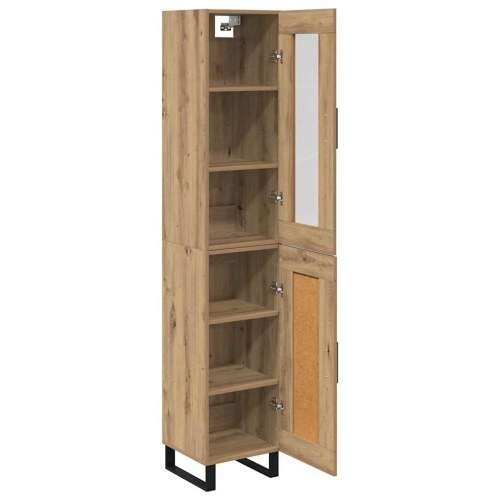 Highboard i artisan egetræ 34,5 x 34 x 180 cm