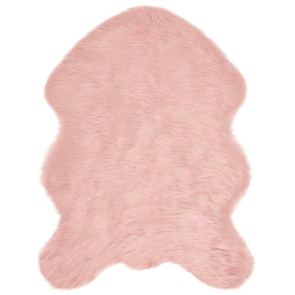 Falsk Fåreskind Tæppe Lyserød 80 x 119 cm Polyester