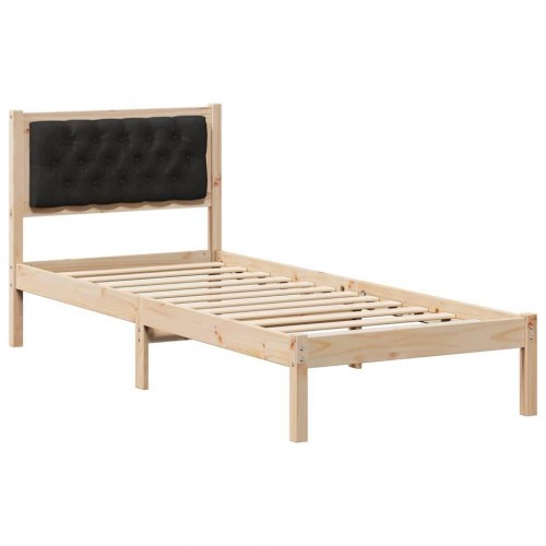 Sengestel med hovedgærde - sort 90 x 200 cm