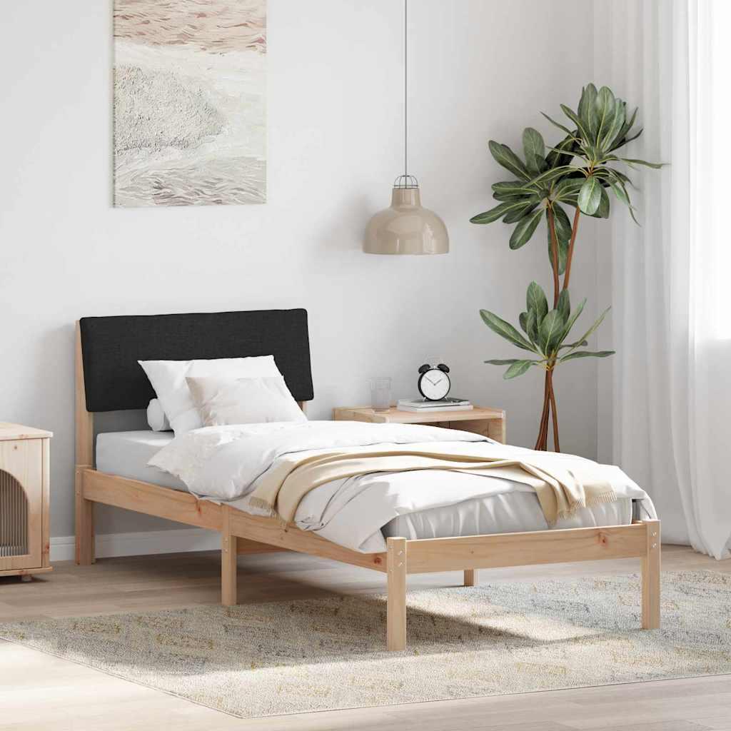 Sengestel Brun og sort 75 x 190 cm Massivt fyrretræ