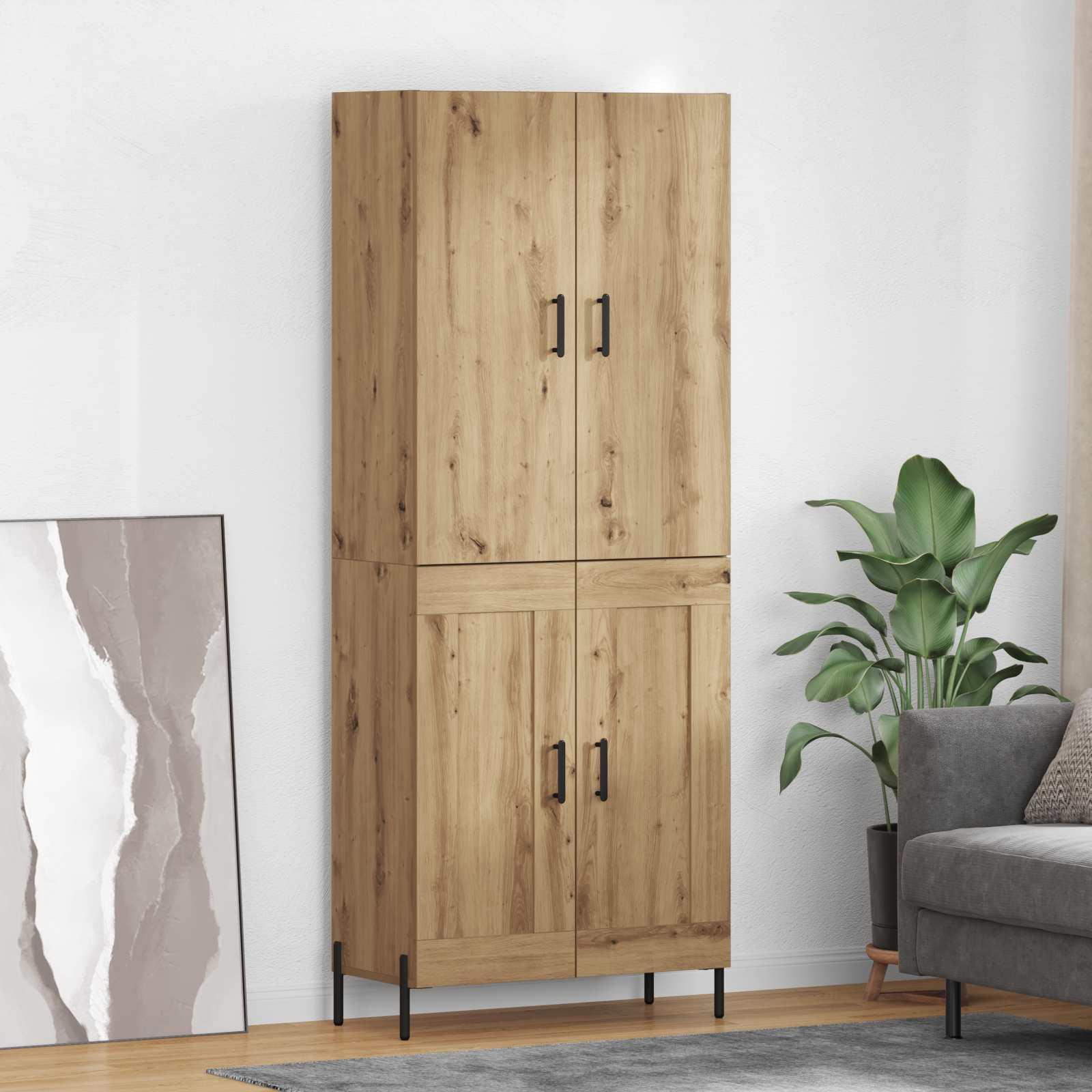 Højskab 69,5X34X180 Cm Konstrueret Træ Etræsfarve - artisan eg / 2 trælåger