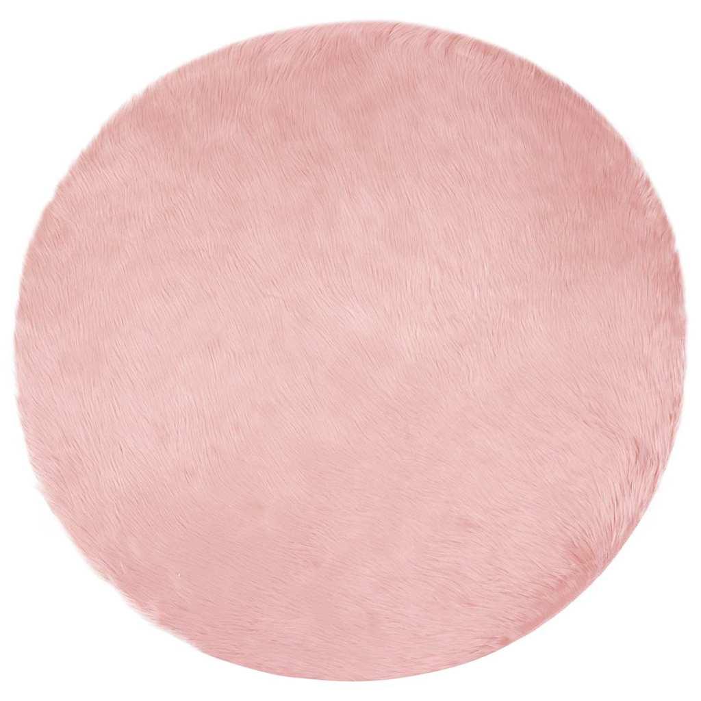Falsk Fåreskind Tæppe Lyserød 200 x 200 cm Polyester