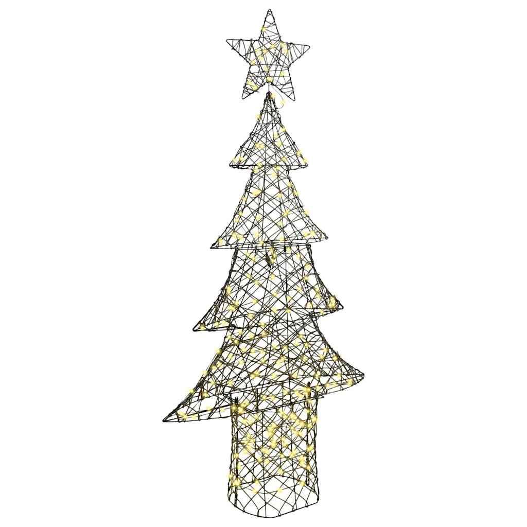 Juletræ med 240 LED'er Varm hvid 180 cm Rattan