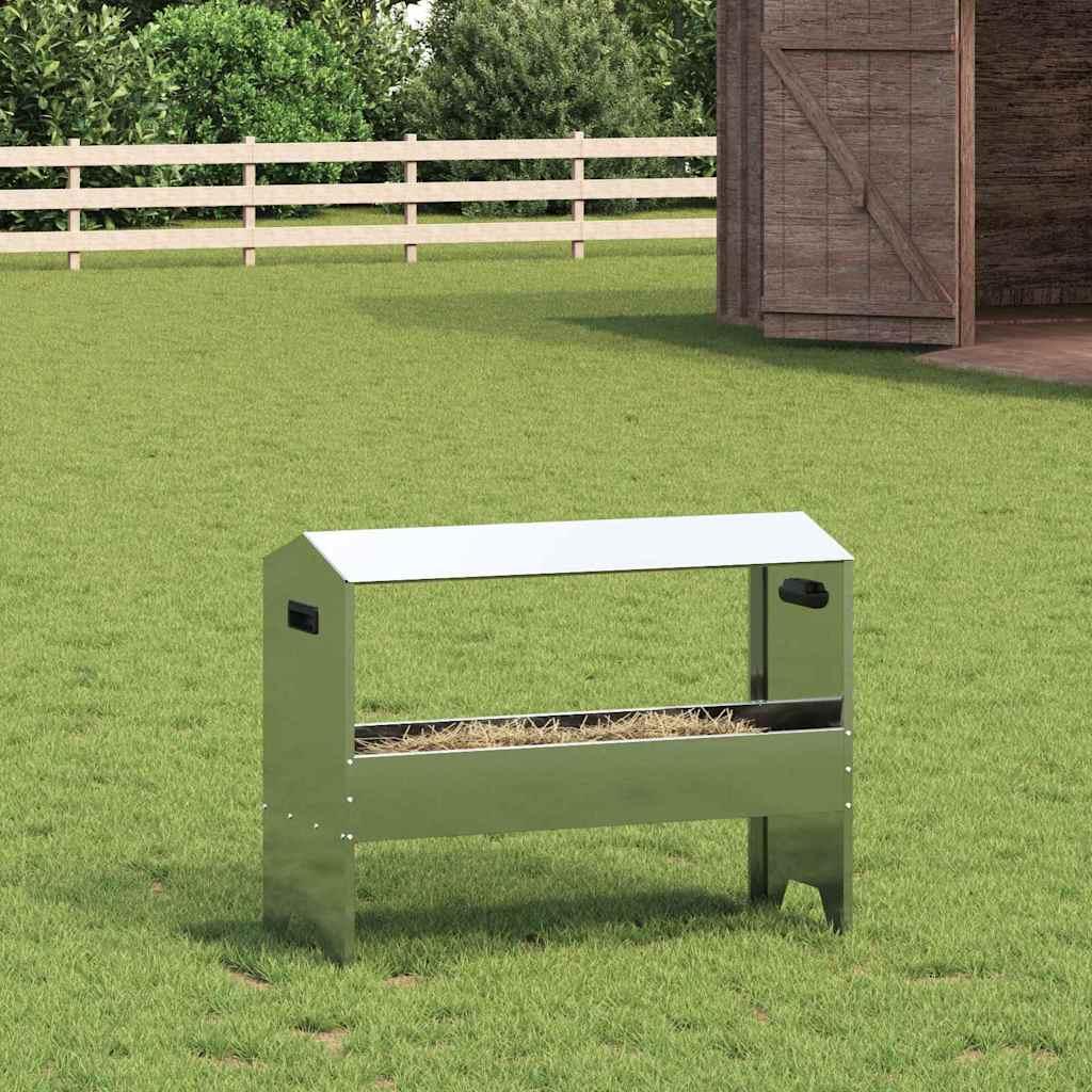 Fodertrug til husdyr Sølv 79 x 35 x 62 cm Galvaniseret stål
