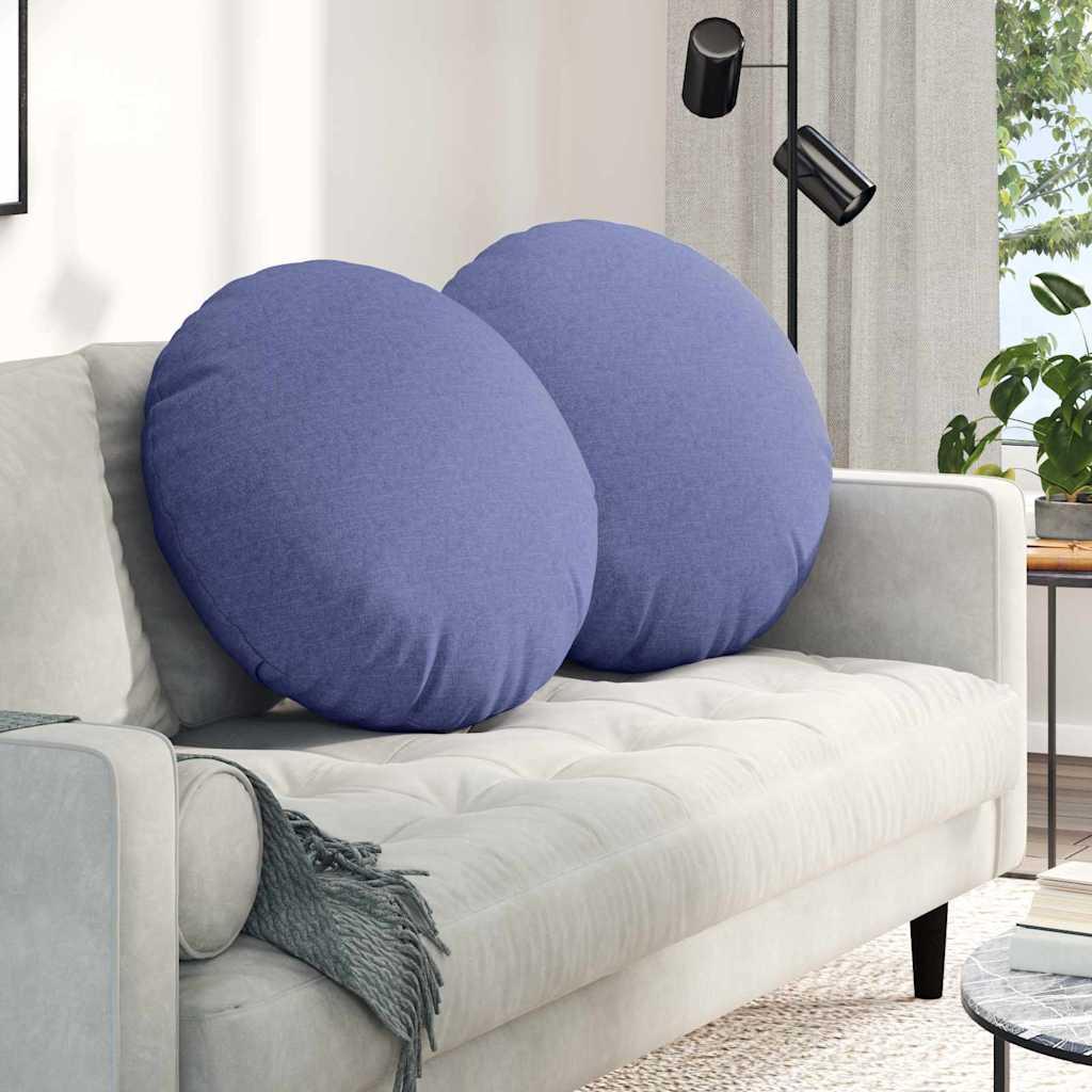 Sædepuder 2 stk Jeans blå Ø60 x 21 cm Stof