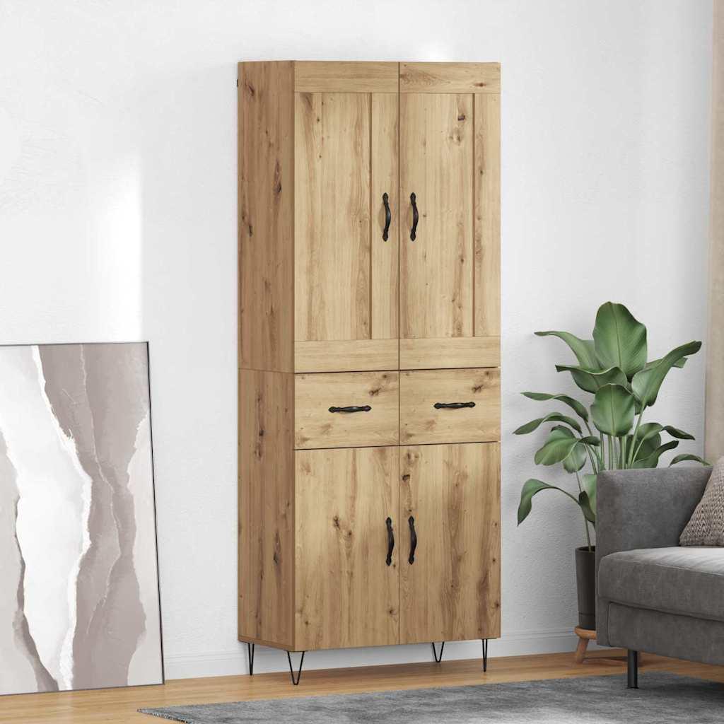 Highboard i artisan egetræ - konstrueret træ 69,5 × 34 × 180 cm