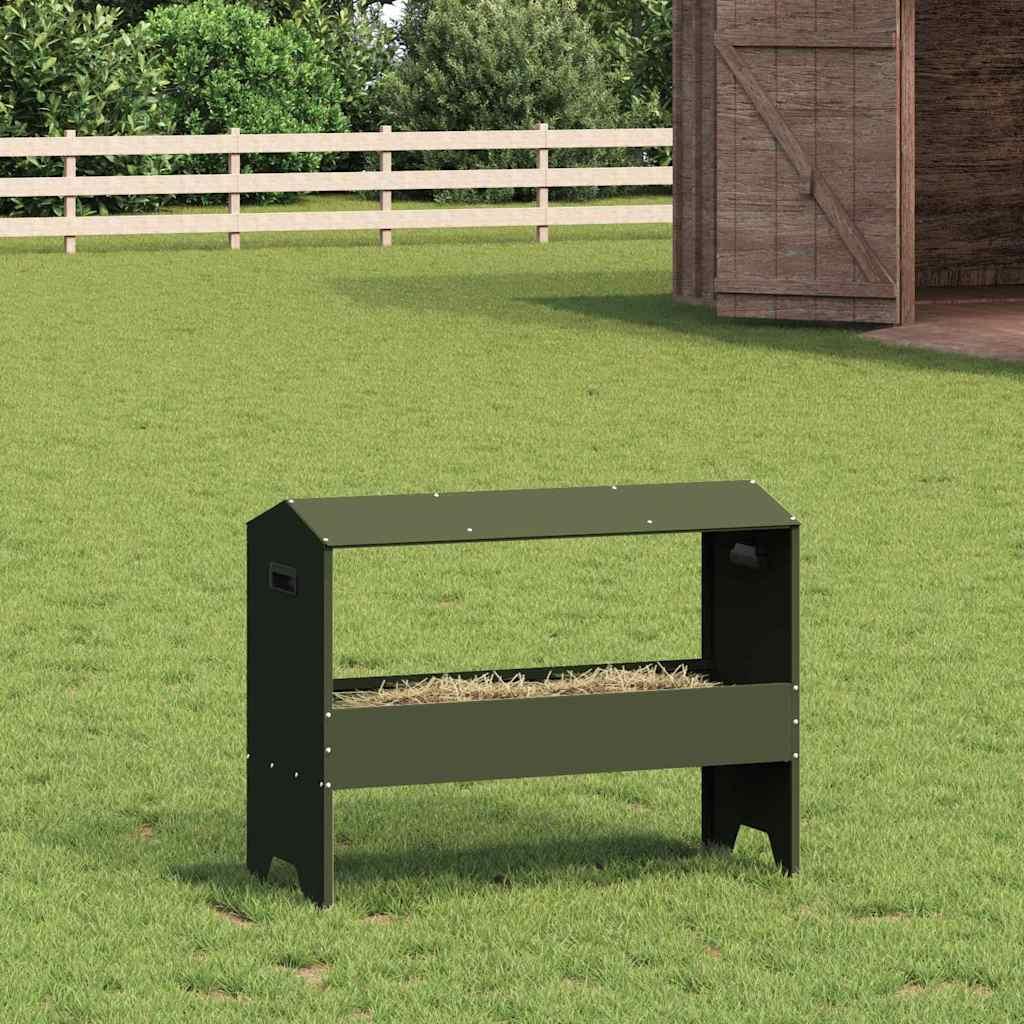Fodertrug til husdyr Oliven grøn 79 x 35 x 62 cm