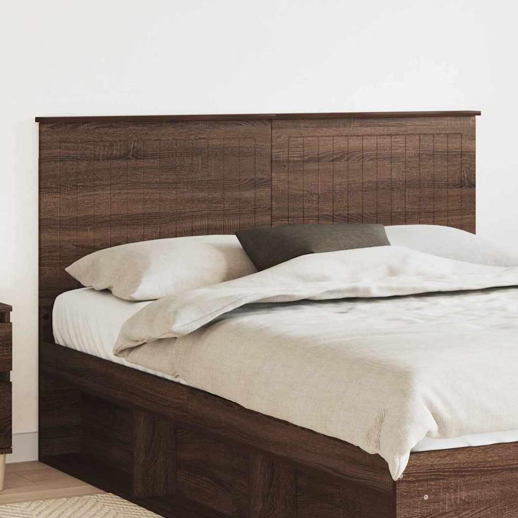 Hovedgærde Med Hovedgærde Konstrueret Træ - Brun eg / 150 cm