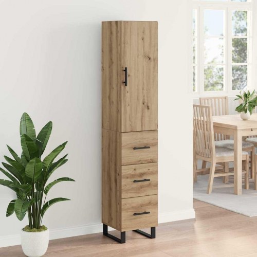Highboard i artisan egetræ 34,5 x 34 x 180 cm
