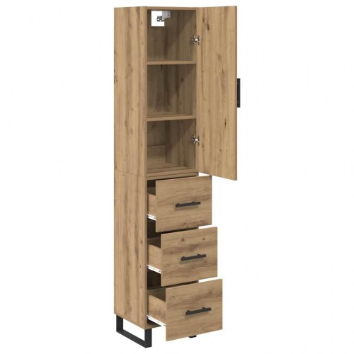 Highboard i artisan egetræ 34,5 x 34 x 180 cm