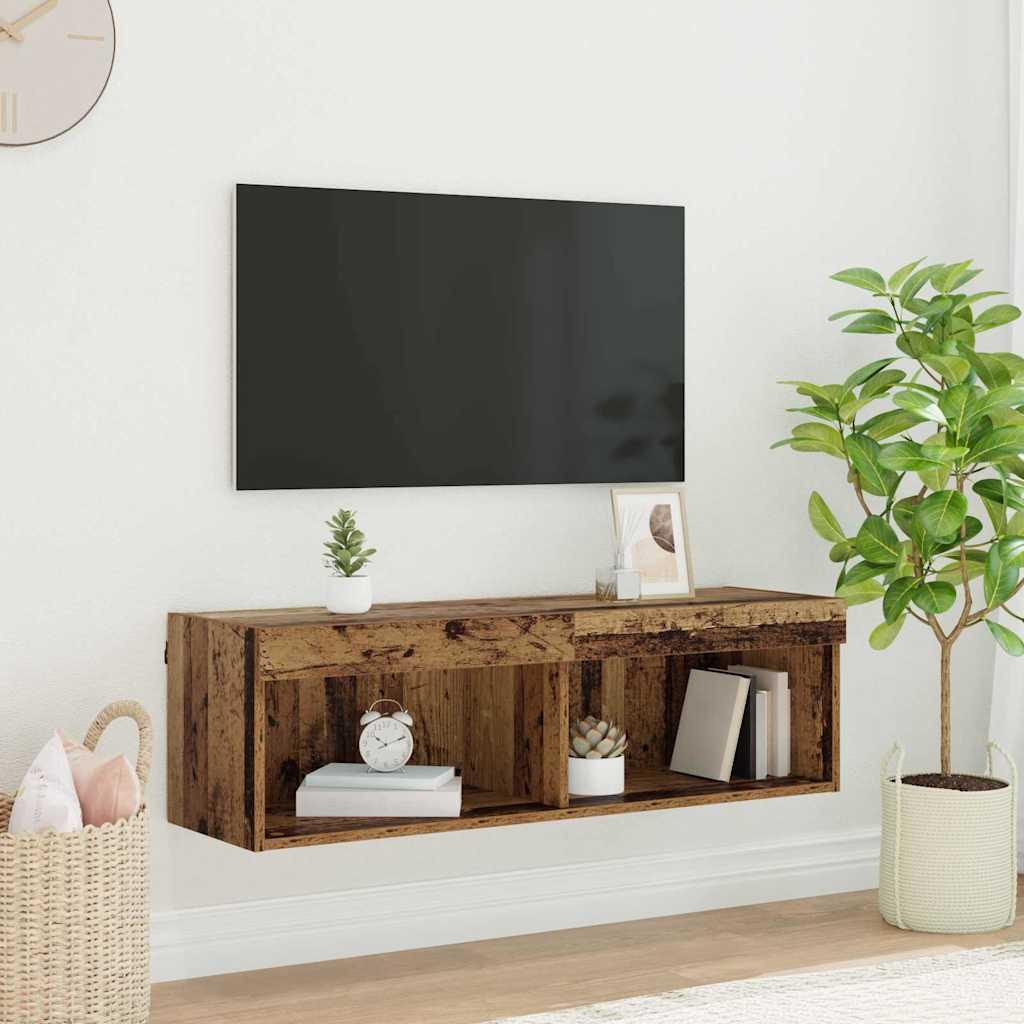 TV vægskab Gammelt træ 100 x 30 x 30 cm Konstrueret træ