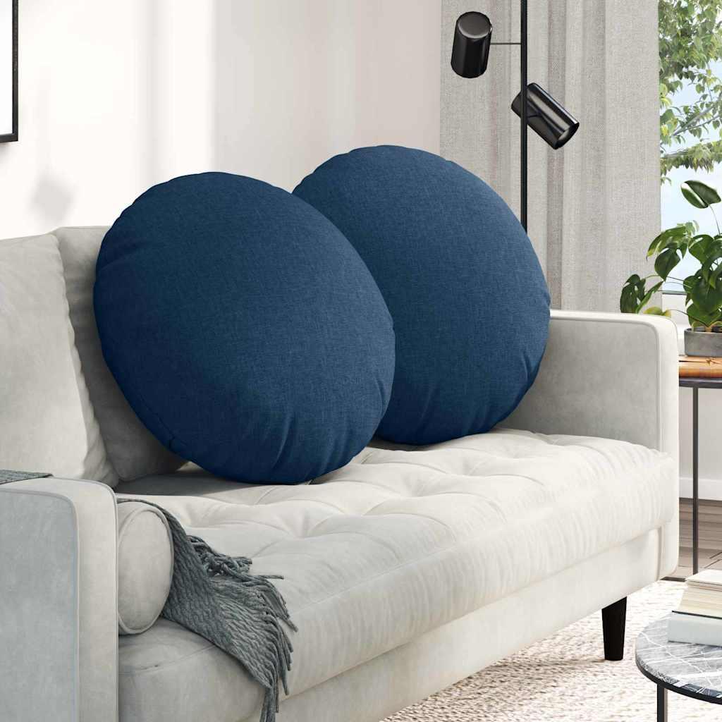 Sædepuder 2 stk Blå Ø60 x 21 cm Stof