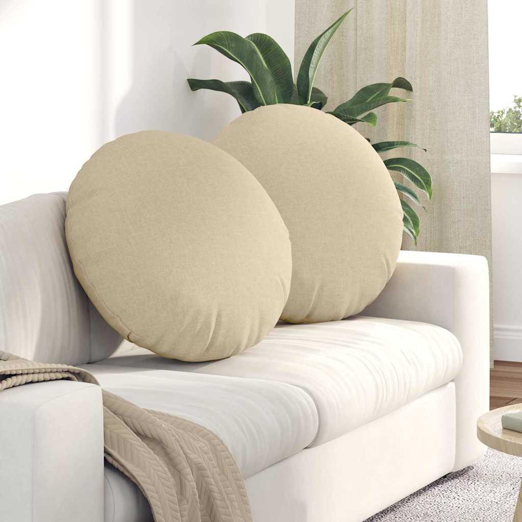 Sædepuder 2 stk Creme Ø60 x 21 cm Stof