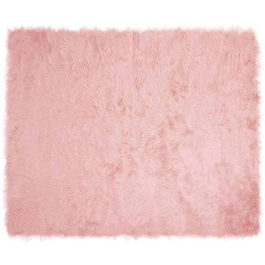 Falsk Fåreskind Tæppe Lyserød 200 x 280 cm Polyester