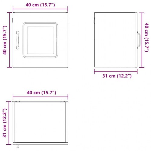 Vægskab til køkken med hylde Høj gloss hvid 40 x 31 x 40 cm