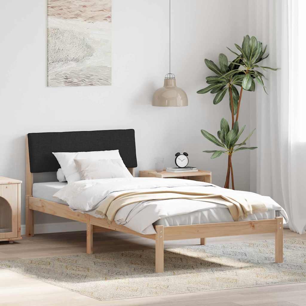 Sengestel Brun og sort 90 x 200 cm Massivt fyrretræ