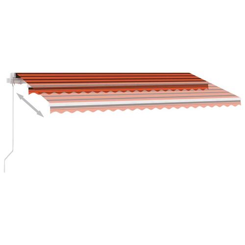 Fritstående markise 400x300 cm manuel betjening orange og brun