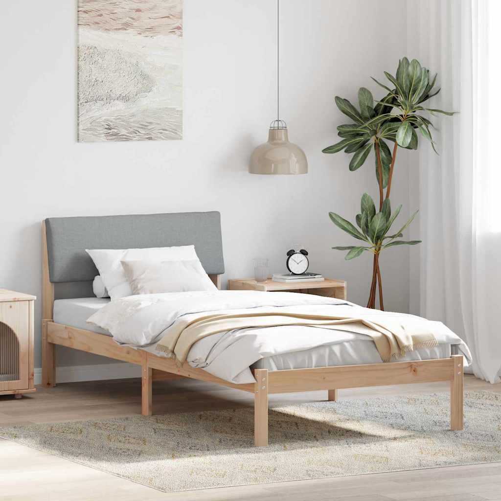 Sengestel Brun og lys grå 90 x 200 cm Massivt fyrretræ
