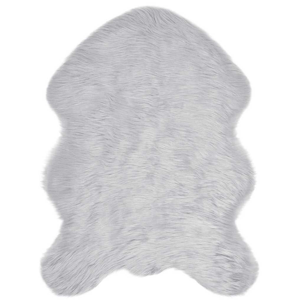 Falsk Fåreskind Tæppe Grå 80 x 118 cm Polyester