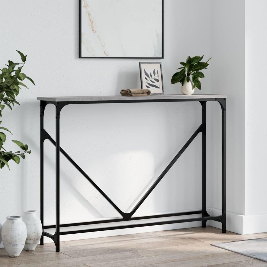 Konsolbord 102x22,5x75 cm konstrueret træ grå sonoma-eg
