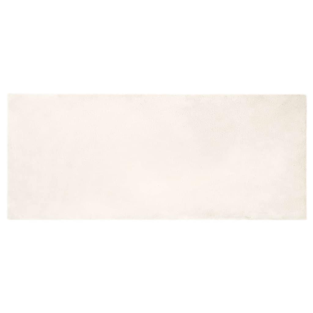 Faux Kanin Pels Tæppe Hvid 80 x 200 cm Polyester
