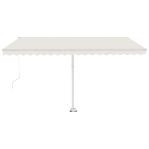 Fritstående markise 450x300 cm manuel betjening cremefarvet