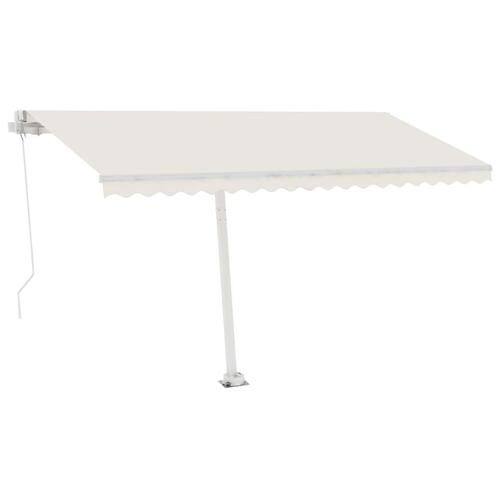 Fritstående markise 450x300 cm manuel betjening cremefarvet